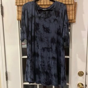 Blue tie dye long shirt